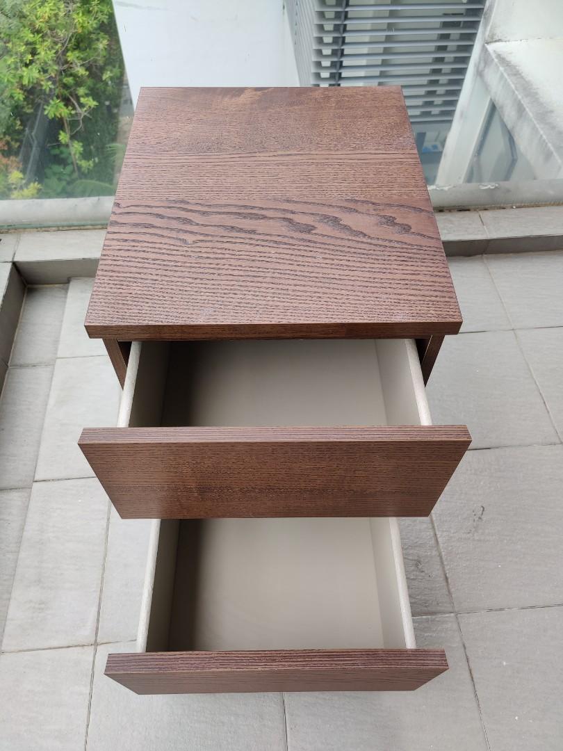 IKEA Malm (brown) drawers/bedside table, Furniture & Home Living