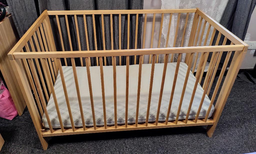 IKEA SNIGLAR Baby Cot & Mattress, Babies & Kids, Baby Nursery & Kids