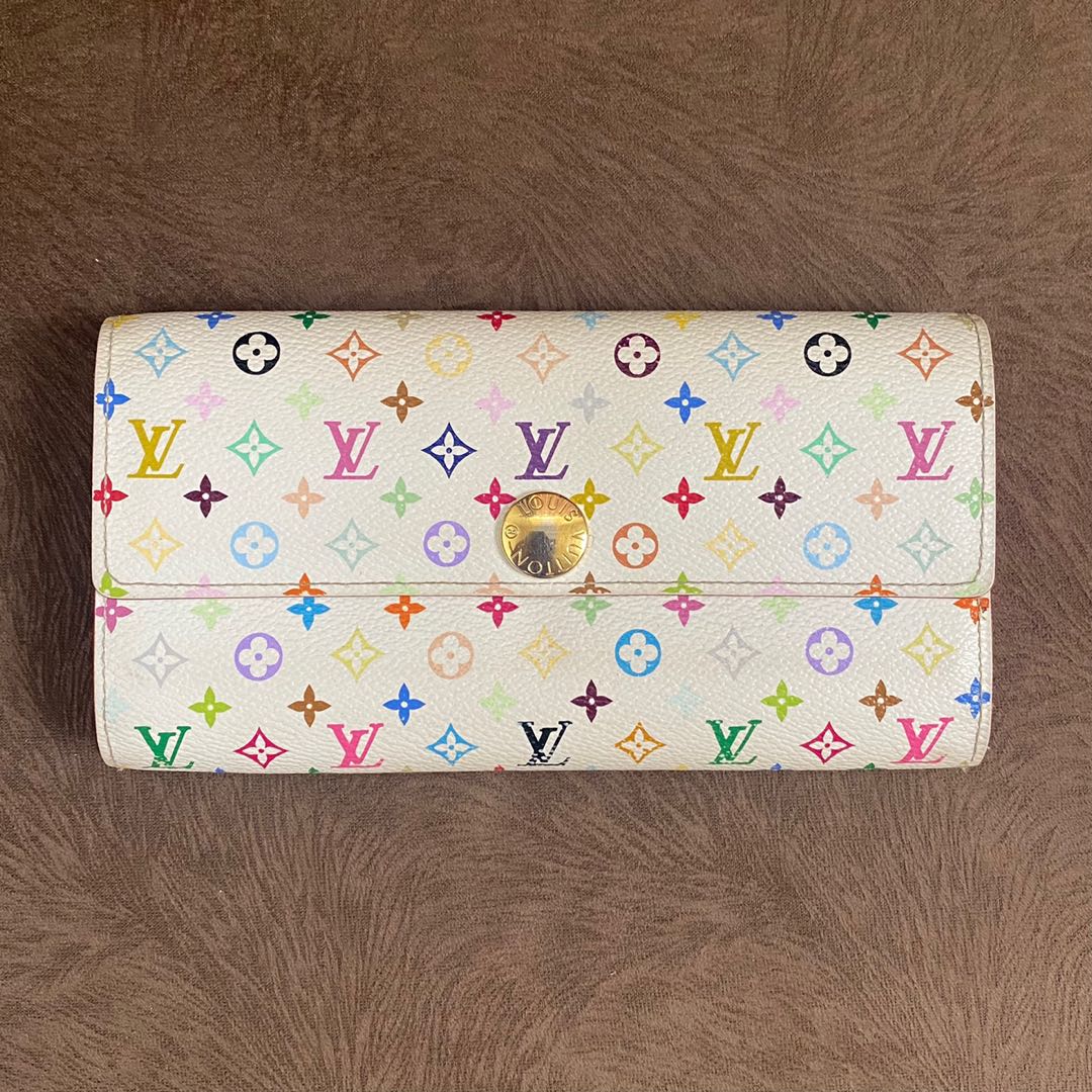 Louis Vuitton White Multicolor Sarah Wallet with Pink Interior - A World Of  Goods For You, LLC