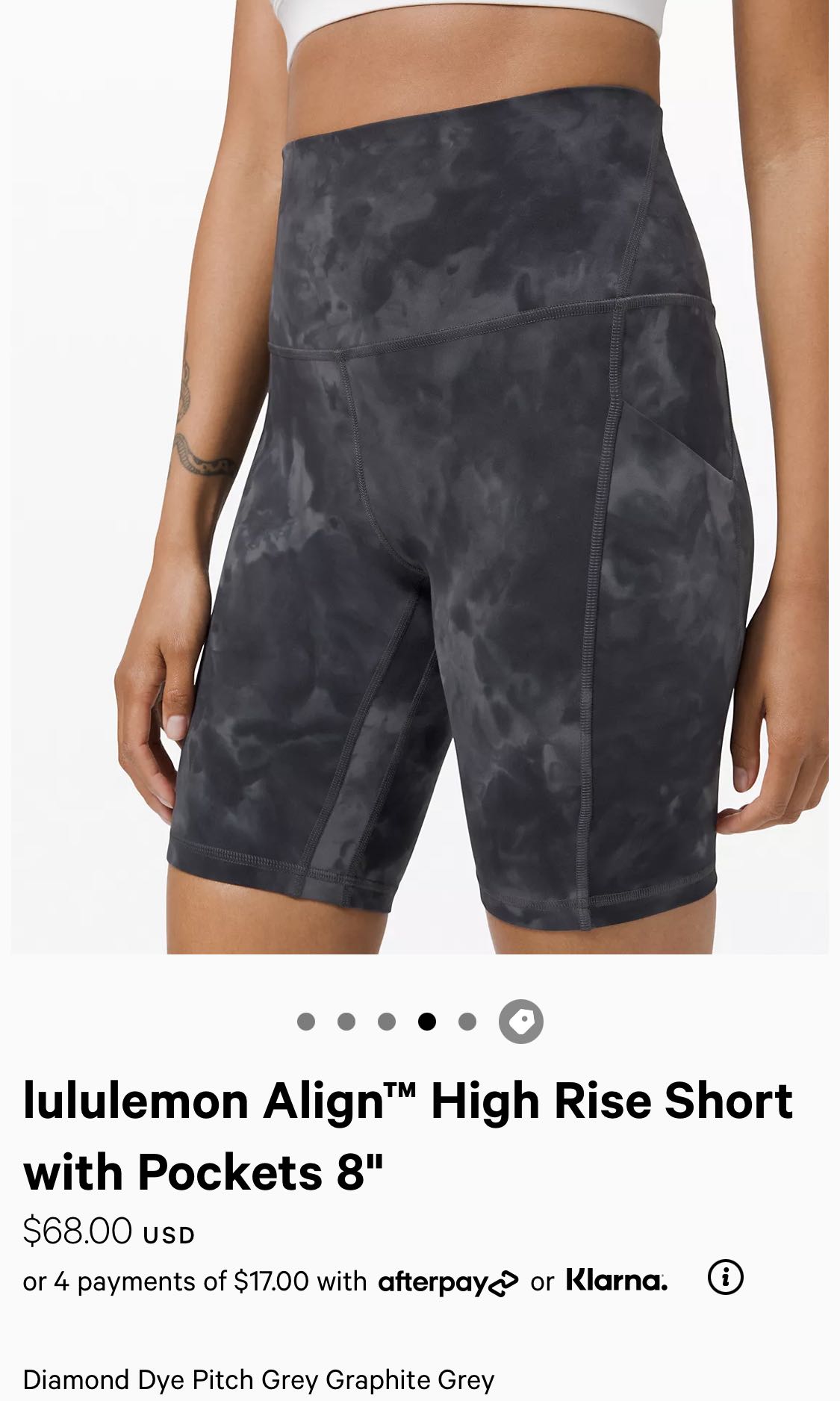 Lululemon Speed Up Mid-Rise Lined Short 4 - Diamond Dye Pitch