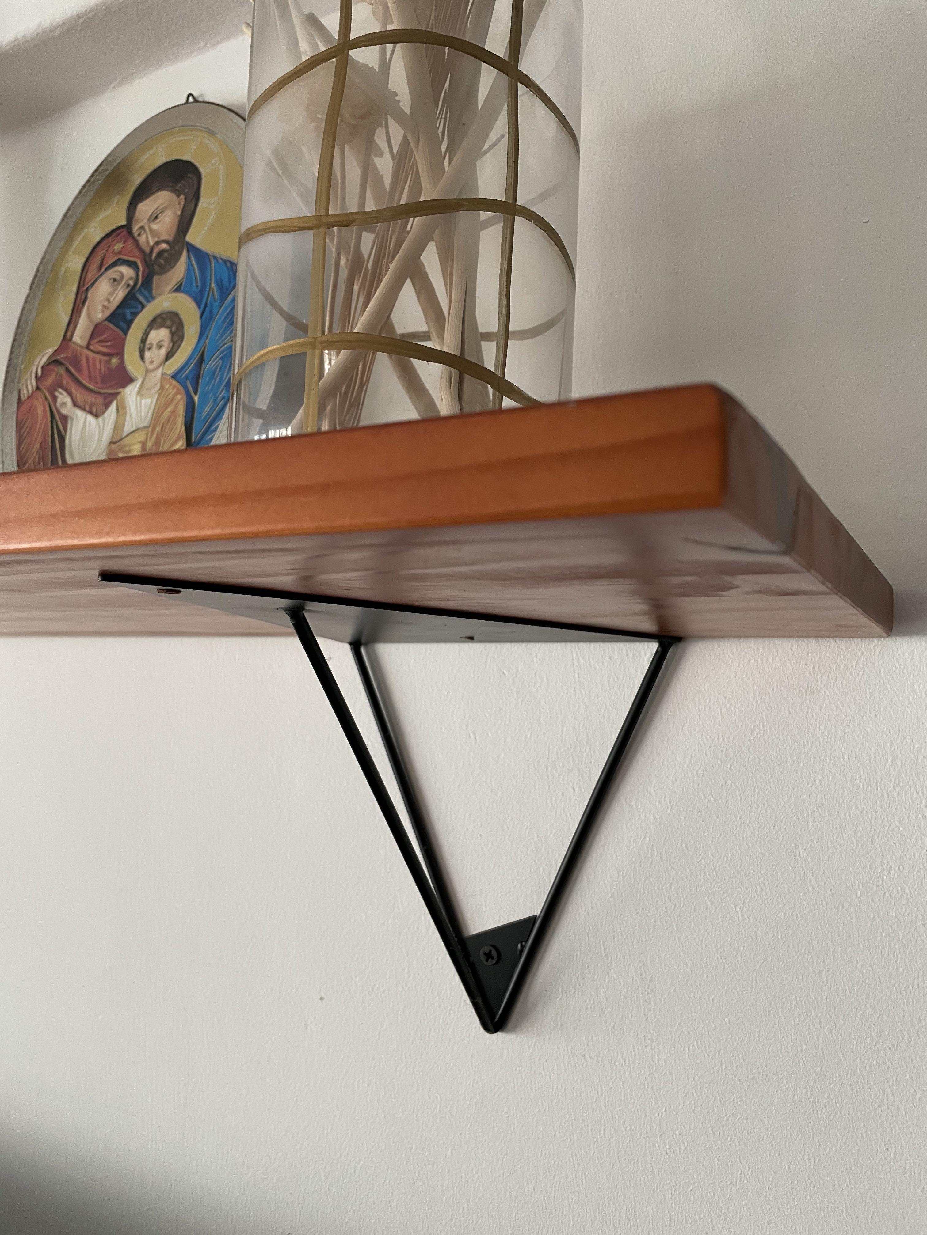 Modern Triangular Shelf Brackets (Category: Shelves, Cabinets & Racks) located in Singapore. Submitted by superliver (Listing ID 1087595074, Image 1). Description: 2 small size brackets (see built in sample in pictures), and 1 bigger size in stock. $3 per small bracket, $5 for big bracket. Fast deal $10 for all 3..
