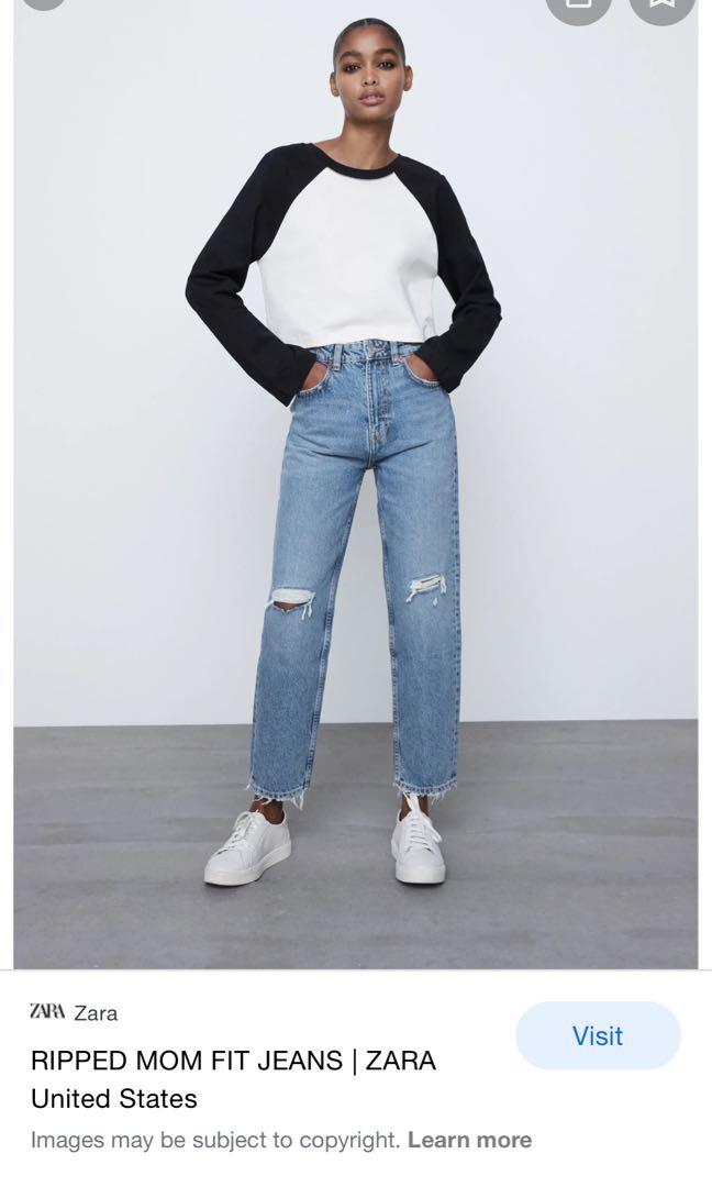 zara frayed jeans