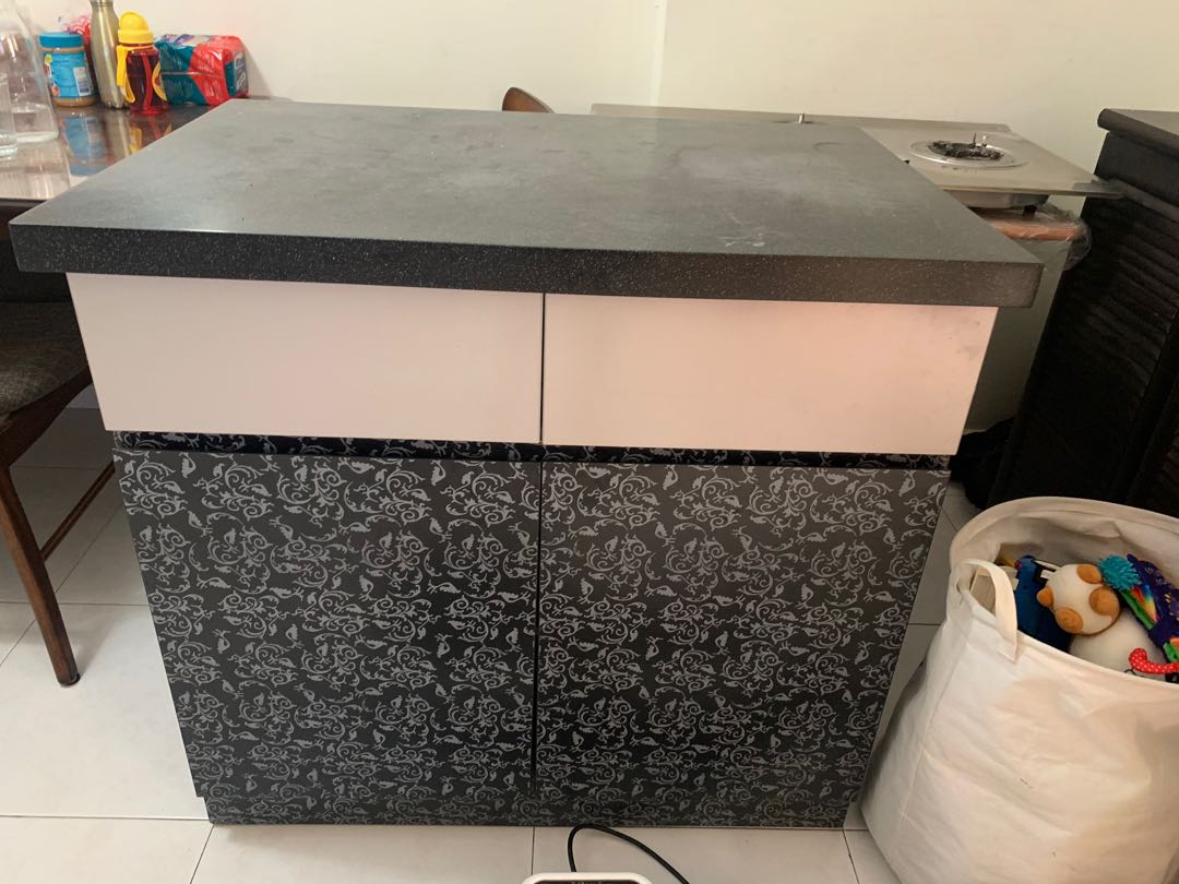 Moveable island counter table, Furniture, Tables & Chairs on Carousell