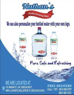 Nathans purified bottled  water