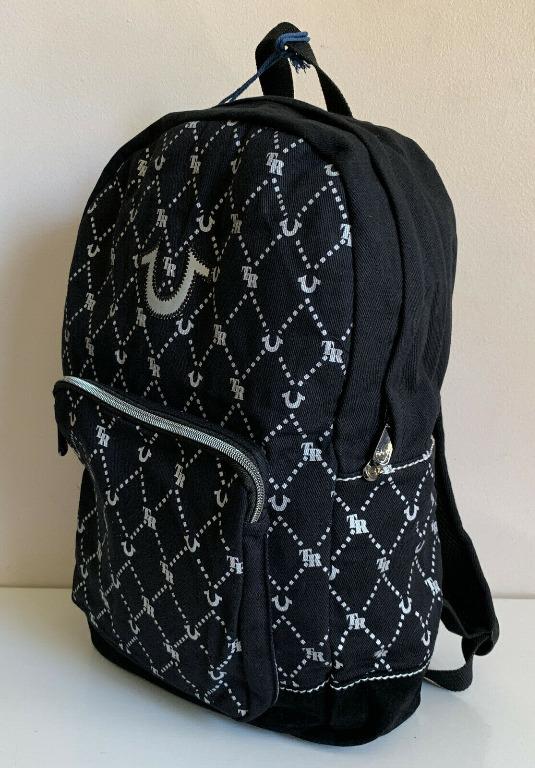 NEW TRUE RELIGION MEN S MONOGRAM BLACK LAPTOP SLEEVE BACKPACK BAG