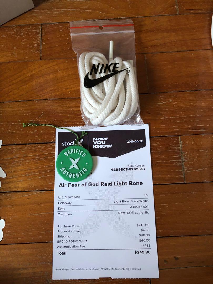 Stockx fog sale raid