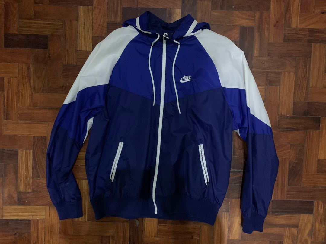 Blue and white windbreaker outlet nike