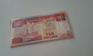 Old Singapore $10 Dollar Ship Series Note