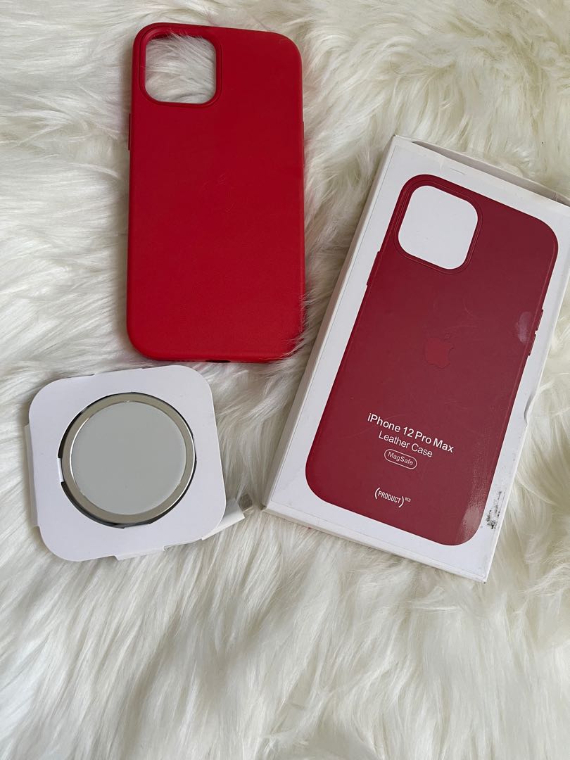 Original apple magsafe charger Magsafe leather case, Mobile Phones