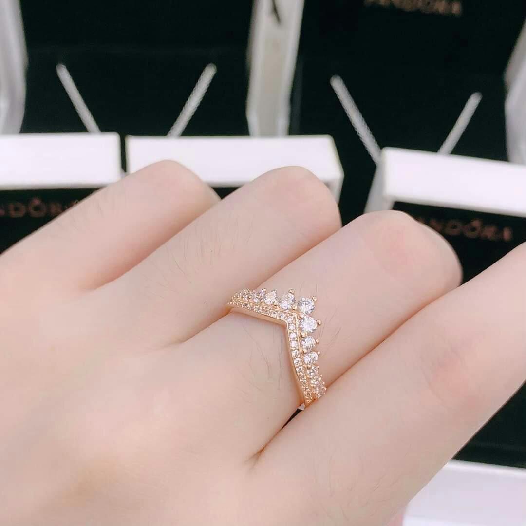 Pandora princess wishbone ring rosegold 