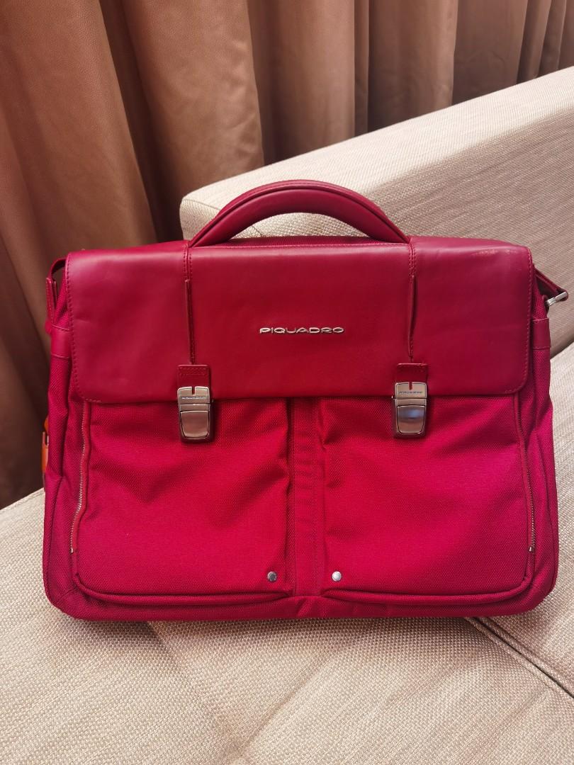 12/12 promo. Piquadro red briefcase, Men's Fashion, Bags, Briefcases on  Carousell