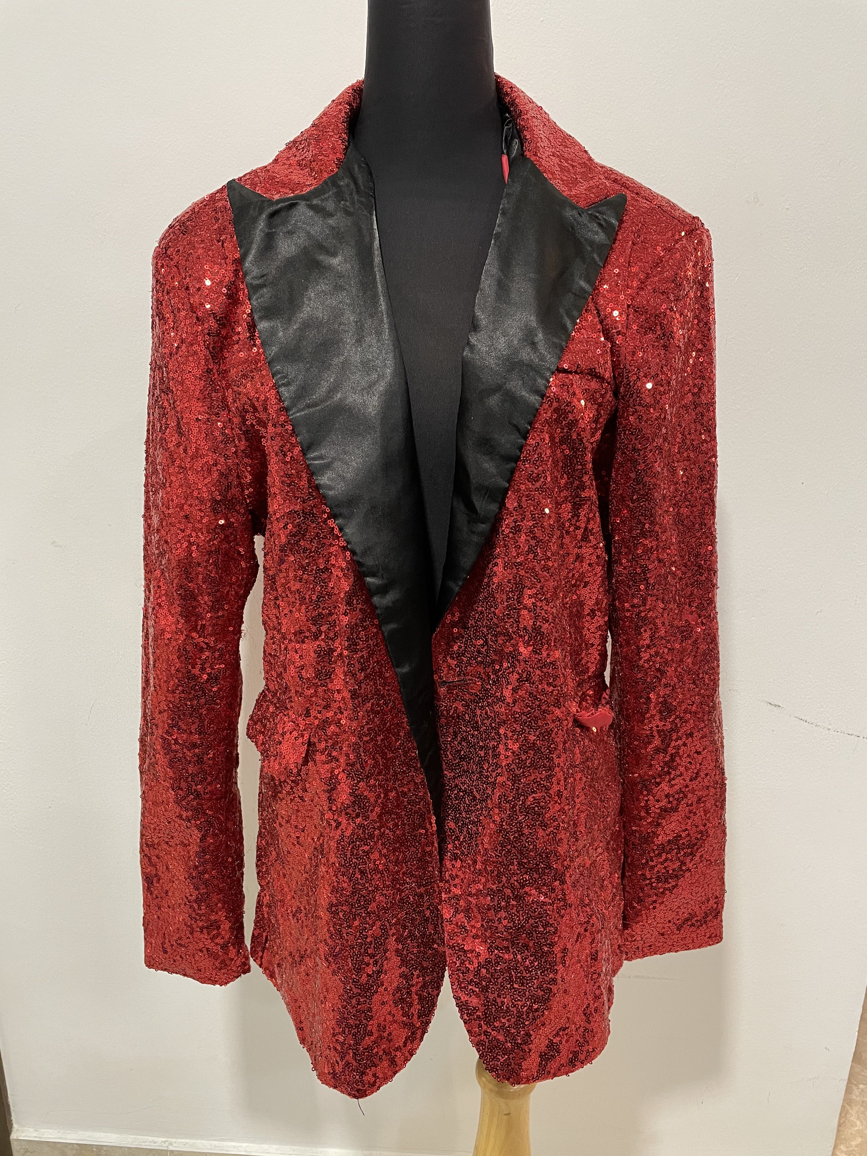Red sequin suit jacket on sale