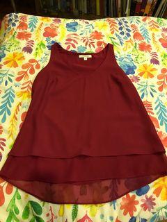 Sleeveless Maroon blouse