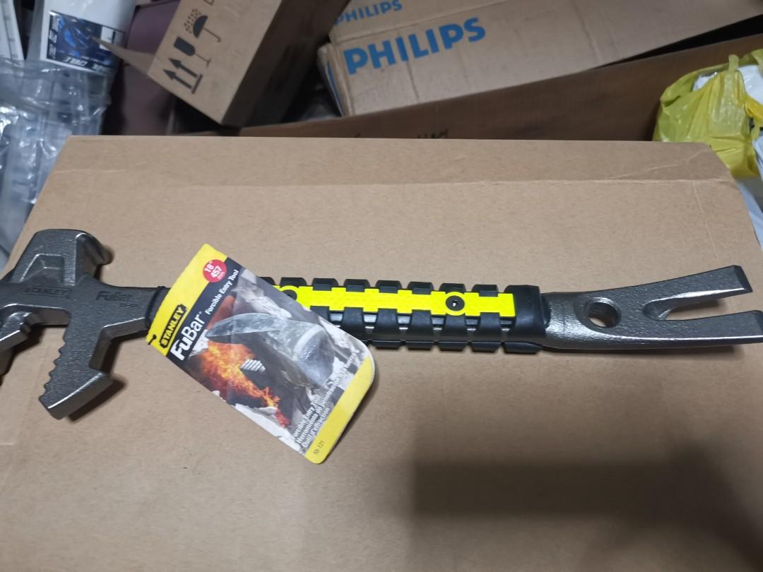 Stanley Fubar 18 inches (Category: Construction Tools & Equipment) located in Caloocan City. Submitted by dianethriftstore (Listing ID 1087414780, Image 2). Description: The Stanley® forcible entry tool is an 8-in-1 tool designed by responders for vehicle extrication and extreme demolition. Use the tool for prying, splitting, board bending, and striking jobs. Features a demolition head, gas shut-off, spanner wrench, pry bar for ripping, hydrant w