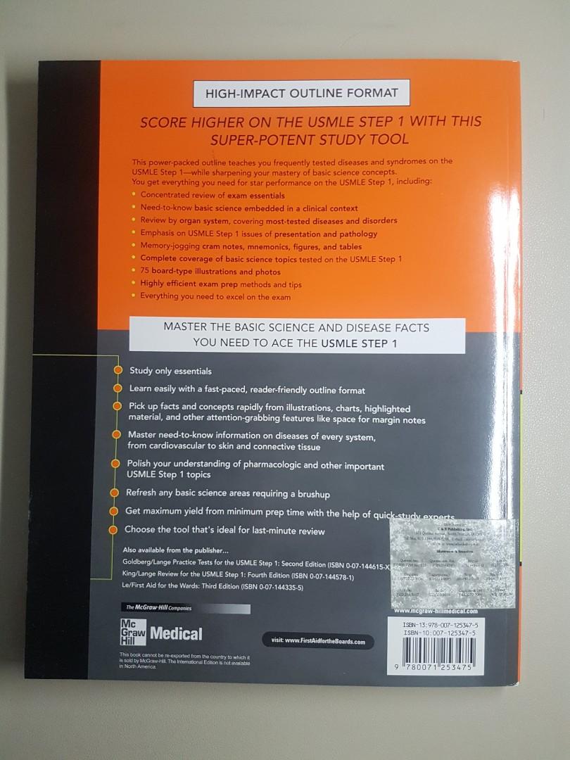 USMLE Step 1 Outline Review 2nd Edition (Category: Textbooks) located in Manila. Submitted by laiiineee (Listing ID 1087626141, Image 2). Description: In good condition No markings/highlights.