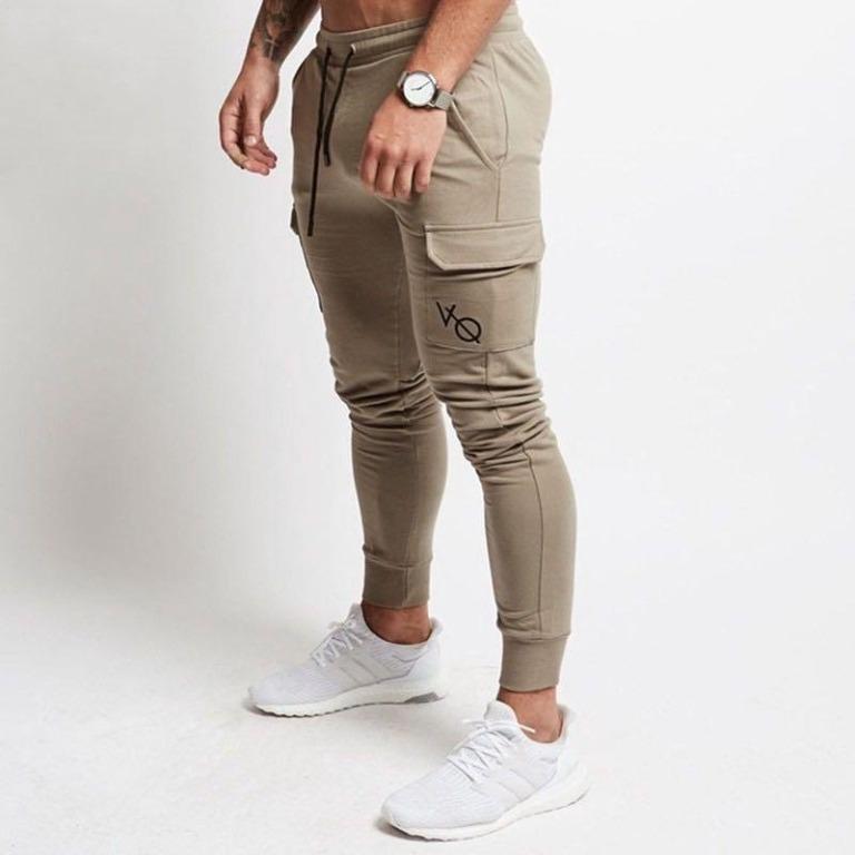 VQ Men s Cotton Sports Pants Fitness Jogging Pants Casual Pants