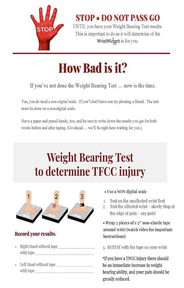 WristWidget (TM) Patented, Adjustable Support, Wrist Brace For TFCC