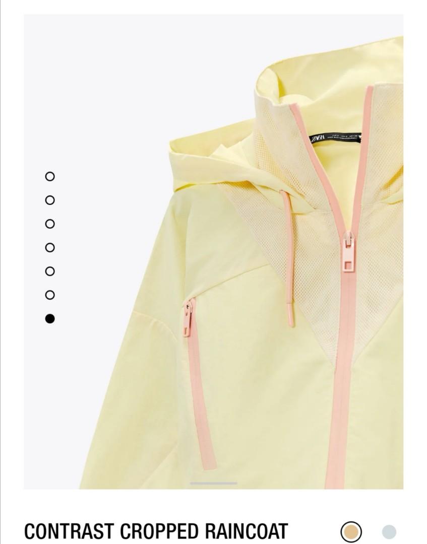 ZARA CONTRAST CROPPED RAINCOAT, Women's 