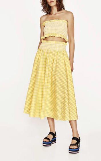zara yellow gingham dress