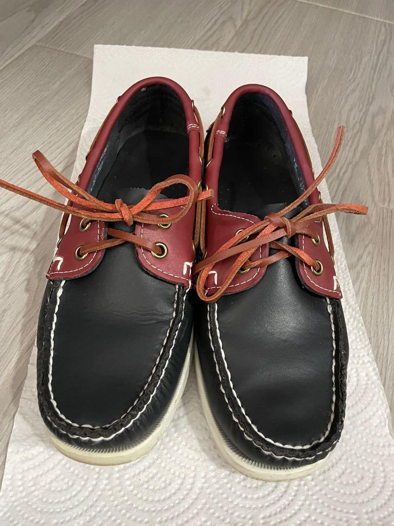 男裝紅藍拼色帆船鞋 Not Sperry Timeberland 男裝 鞋 西裝鞋 Carousell