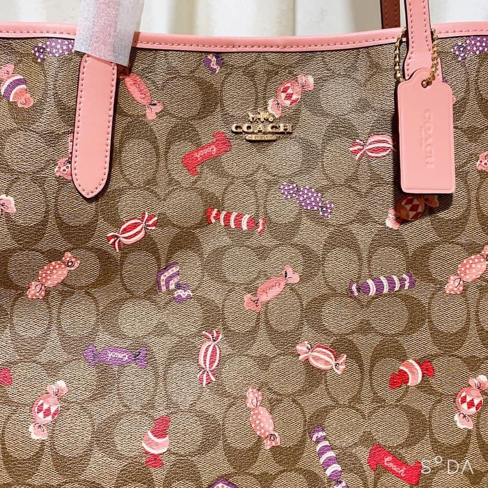 City tote in signature canvas with candy print deals
