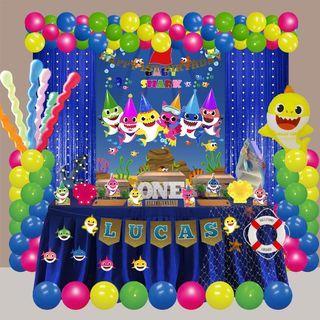 Baby Shark Theme - Our Best Selling Curtain Backdrop Deluxe Party Package