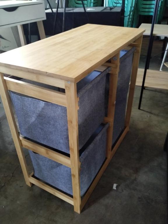 Bamboo Frame Organizer with 3 Drawers (Category: Laundry Baskets) located in San Pedro. Submitted by aussie.surplustore (Listing ID 1087662602, Image 3). Description: Hamper with 3 Drawers Perfect for sorting & storing all of your laundry - a versatile storage solution! Product Dimensions: 68 x 33 x 65cm Material used: Bamboo, polyester & metal Maximum weight capacity: 19kg -Australian Surplus -Good as new -Some accessories may not be included fo