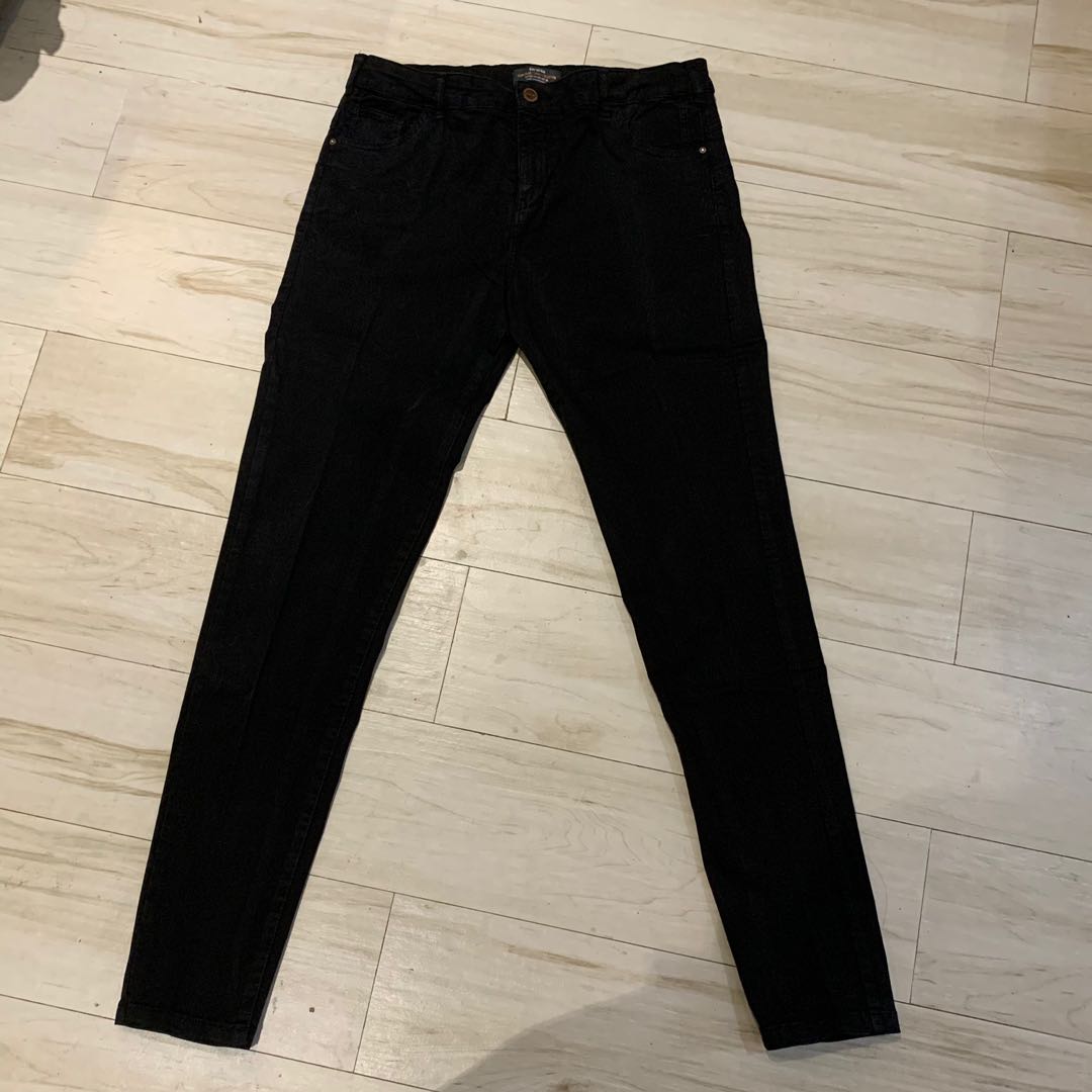 Bershka Black Skinny Jeans, Fesyen 
