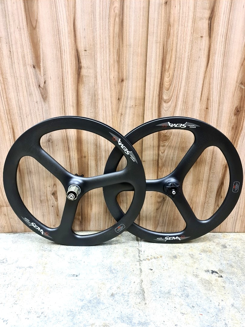 **Wheelset Carbon Fiber 3K 9s11s Disc Brake TriSpoke SEMA Decal