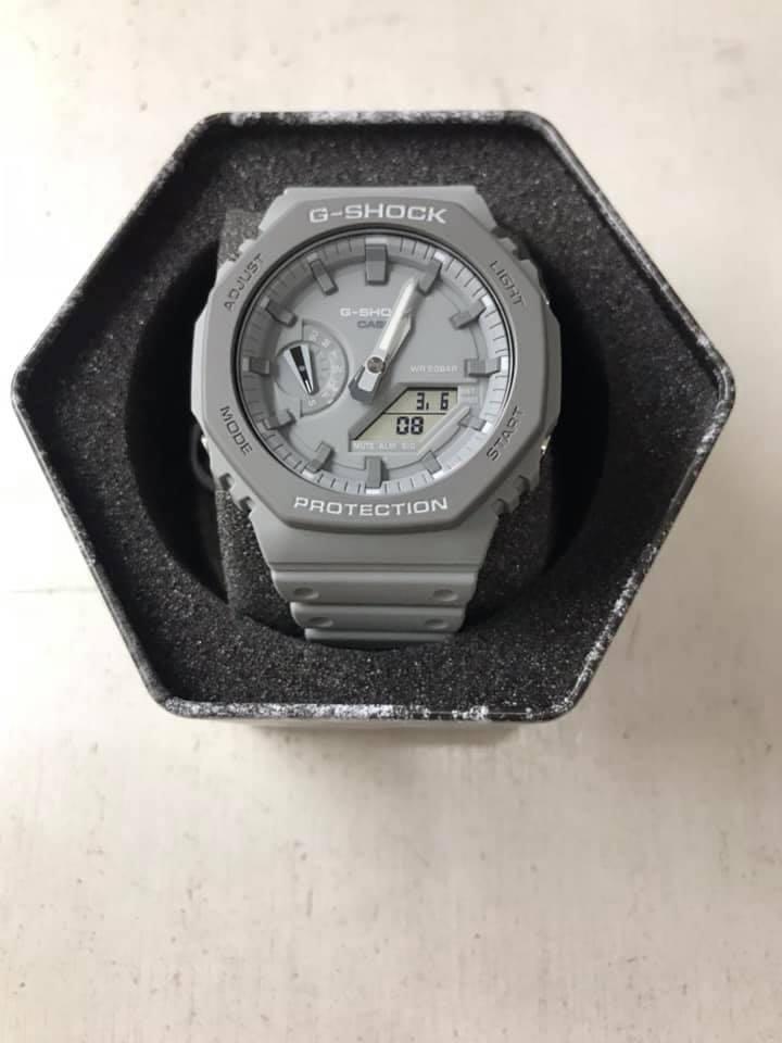Casioak Gshock GA2110et-8a (Category: Men's Watches) located in Manila. Submitted by seikowatchfactory (Listing ID 1087787821, Image 1). Description: BNIB 10/10 Model: Casioak GA-2100et-8a Price: 5295 pesos Specifications: Carbon Core Guard Diameter: 45.4mm Height: 11.8mm Material: Resin World Time - 31 Time Zones 1/100 second stopwatch Timer 5 daily alarms Double LED Lights Full Auto-Calendar 12/24-hour time format Neo-Brite Luminous Hands Water