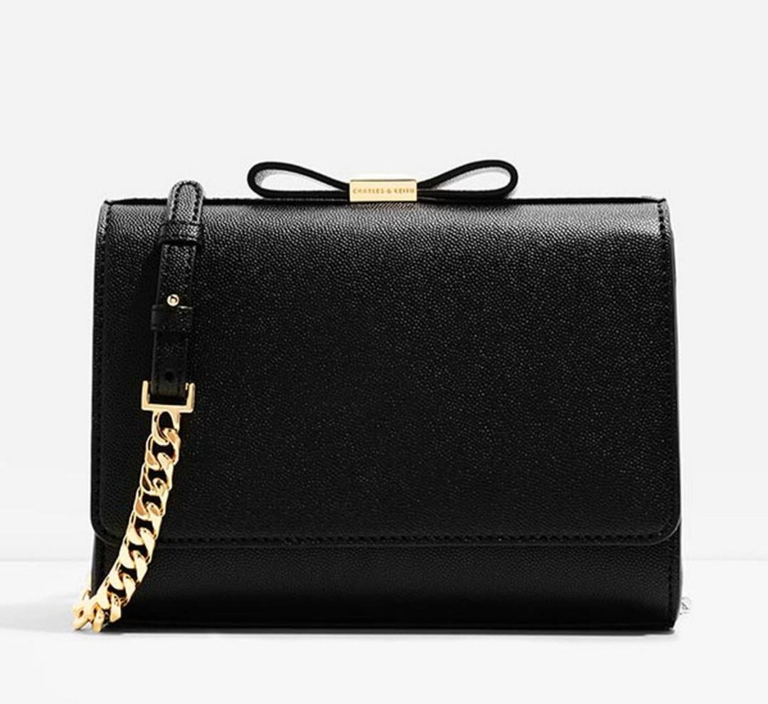 Charles and keith shop bow detail clutch