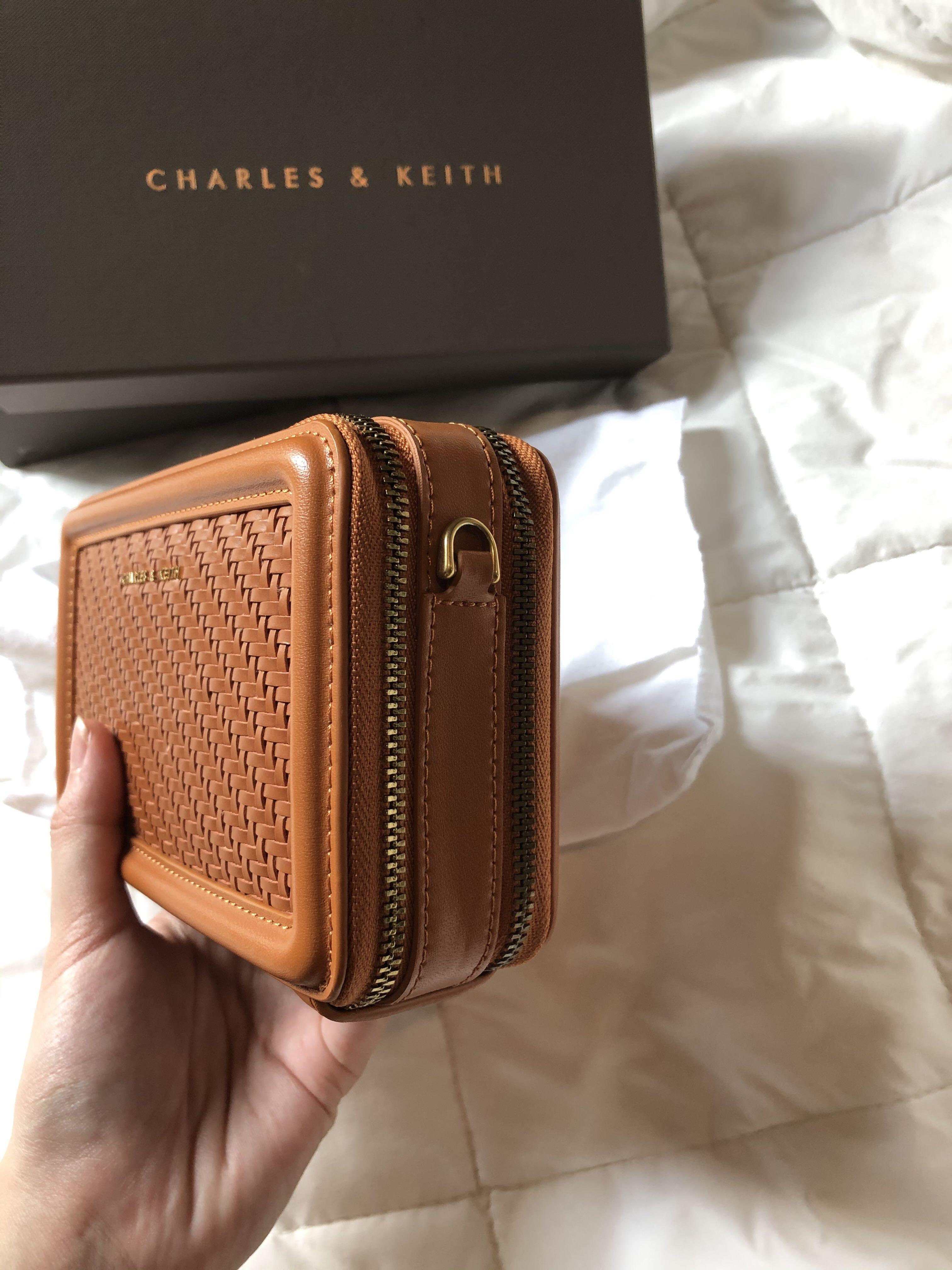 Charles & keith sales woven zip around wallet