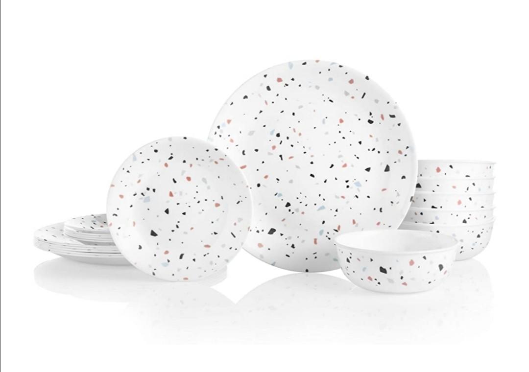 Corelle Terrazzo rosa 18-piece dinnerware set, Furniture Home
