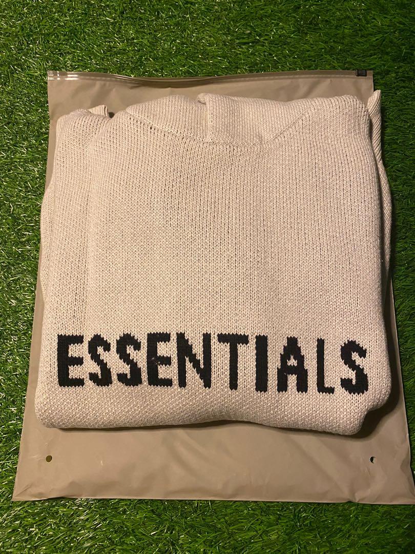 Essentials knit hoodie hotsell oatmeal