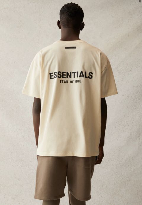 Fear Of God Essentials Ss21 Cream Tee Men S Fashion Tops Sets Tshirts Polo Shirts On Carousell