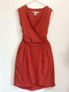 Forever21 red orange v-neck dress
