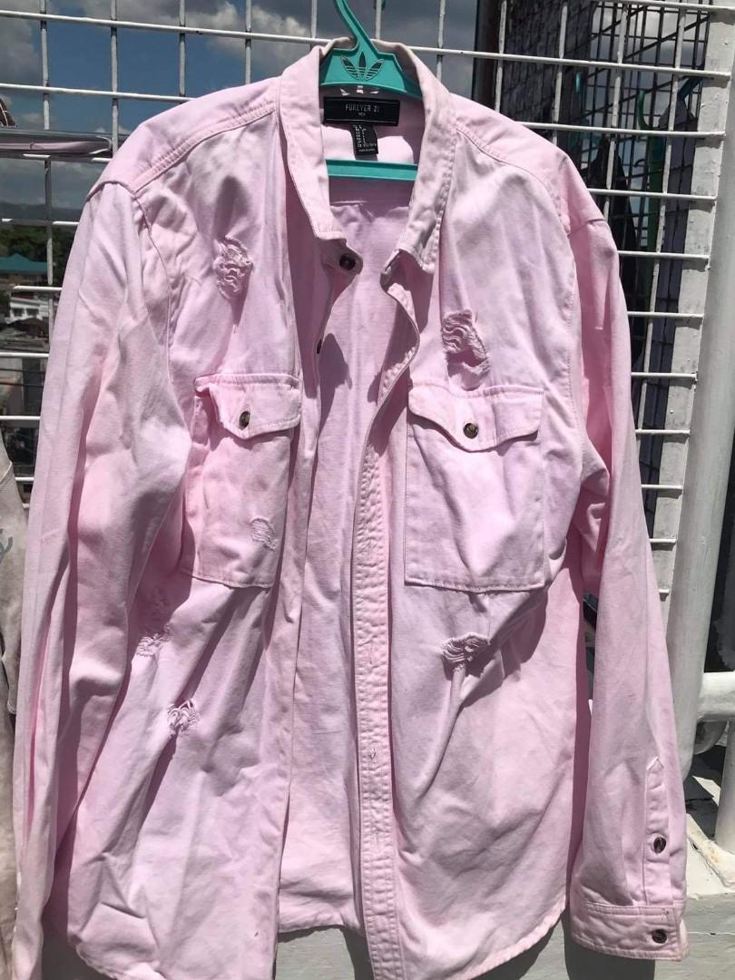 Pink jean jacket forever 21 sale