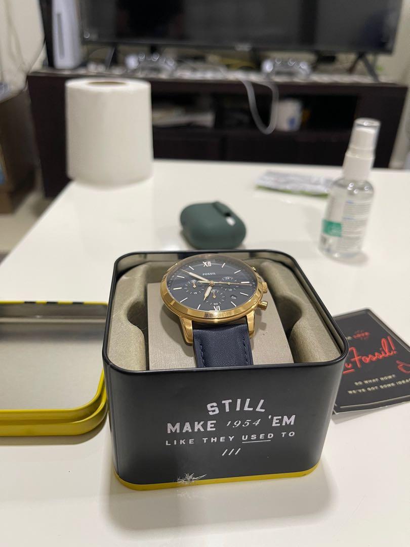 Neutra chronograph navy leather watch discount