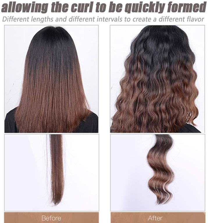 Freedelivery 3 Barrel Hair Curler 25mm Hair Waver Curling Iron Wand Adjustable Temperature Curling Tongs Crimping Bubble Styling Tool Tourmaline Ceramic For Long Hair Gold Beauty Personal Care Hair On Carousell