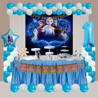 Frozen Theme - Our Best Selling Curtain Backdrop Deluxe Party Package