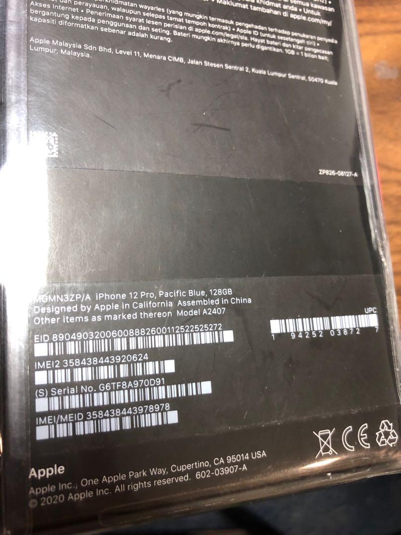 Iphone 12 Pro 128gb Pacific Blue New Mobile Phones Gadgets Mobile Phones Iphone Iphone 12 Series On Carousell