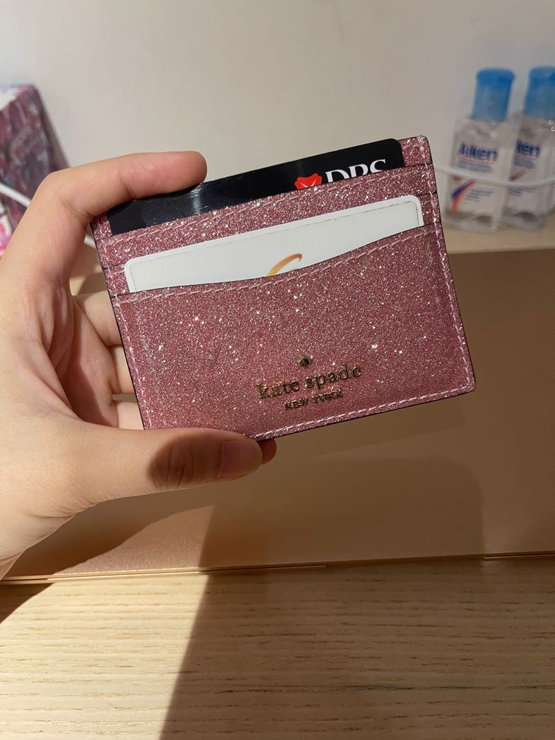 Kate Spade glitter card holder, Women's Fashion, Bags & Wallets, Wallets & Card  Holders on Carousell