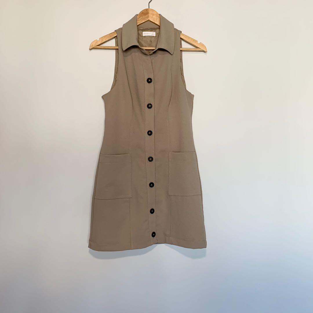 Kookai Oyster Utility Dress Size 36 