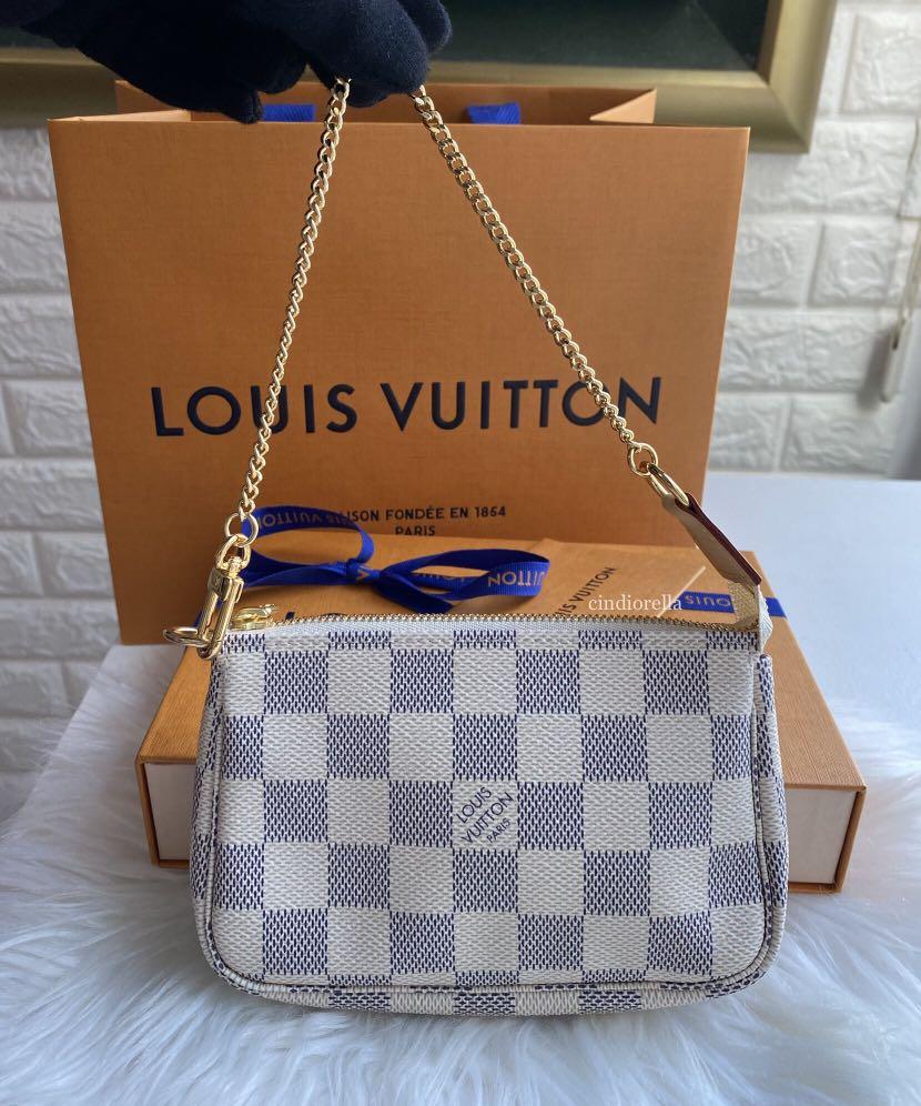 🔴 SOLD 🔴 $575 SHIPPED Pre-owned Authentic Louis Vuitton MINI Pochette  Accessoires Damier Azur Handbag Serial / Date Code -…