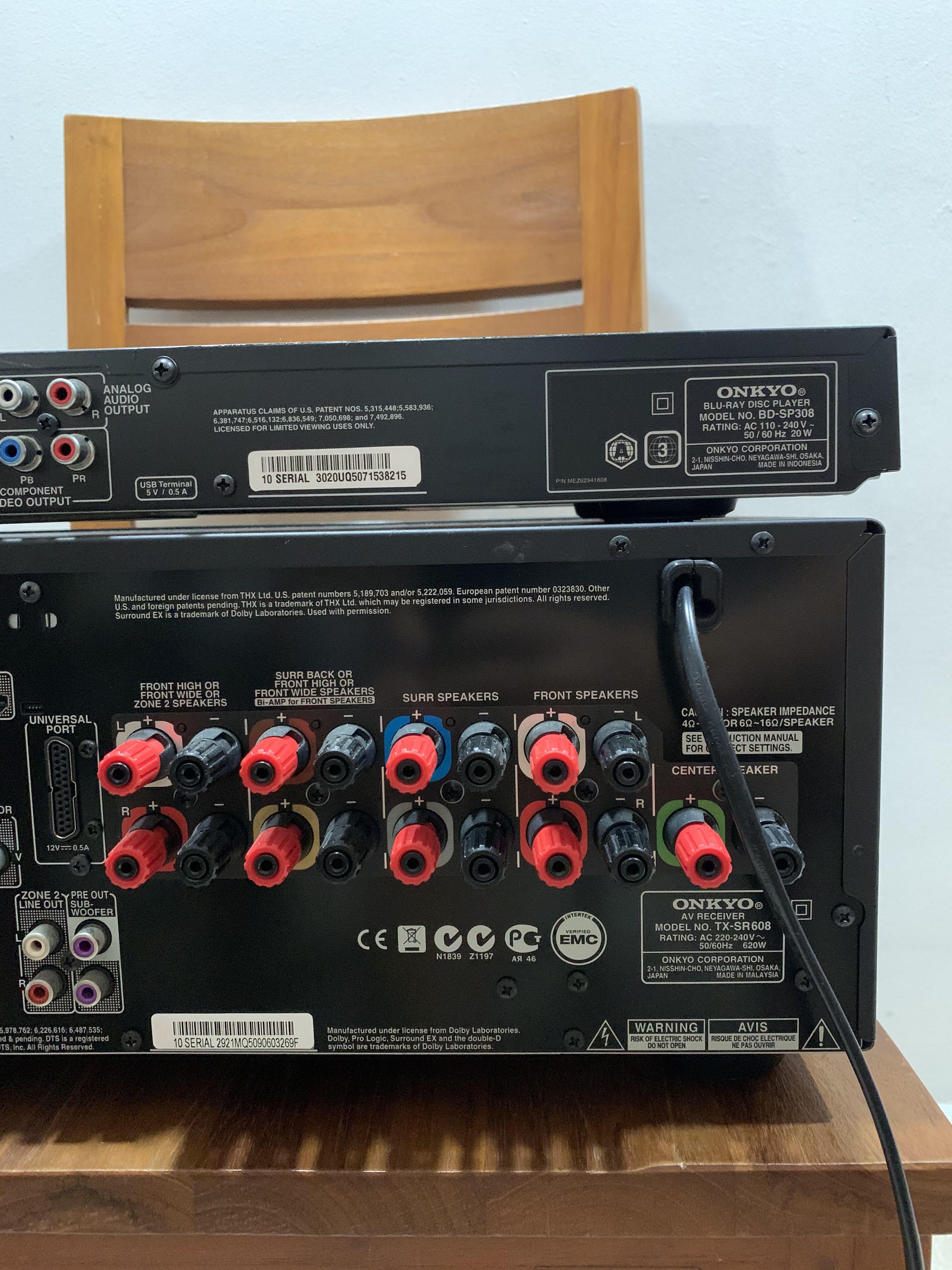 Onkyo TXSR608 AV Receiver and Onkyo BDSP308 CD Player, Audio