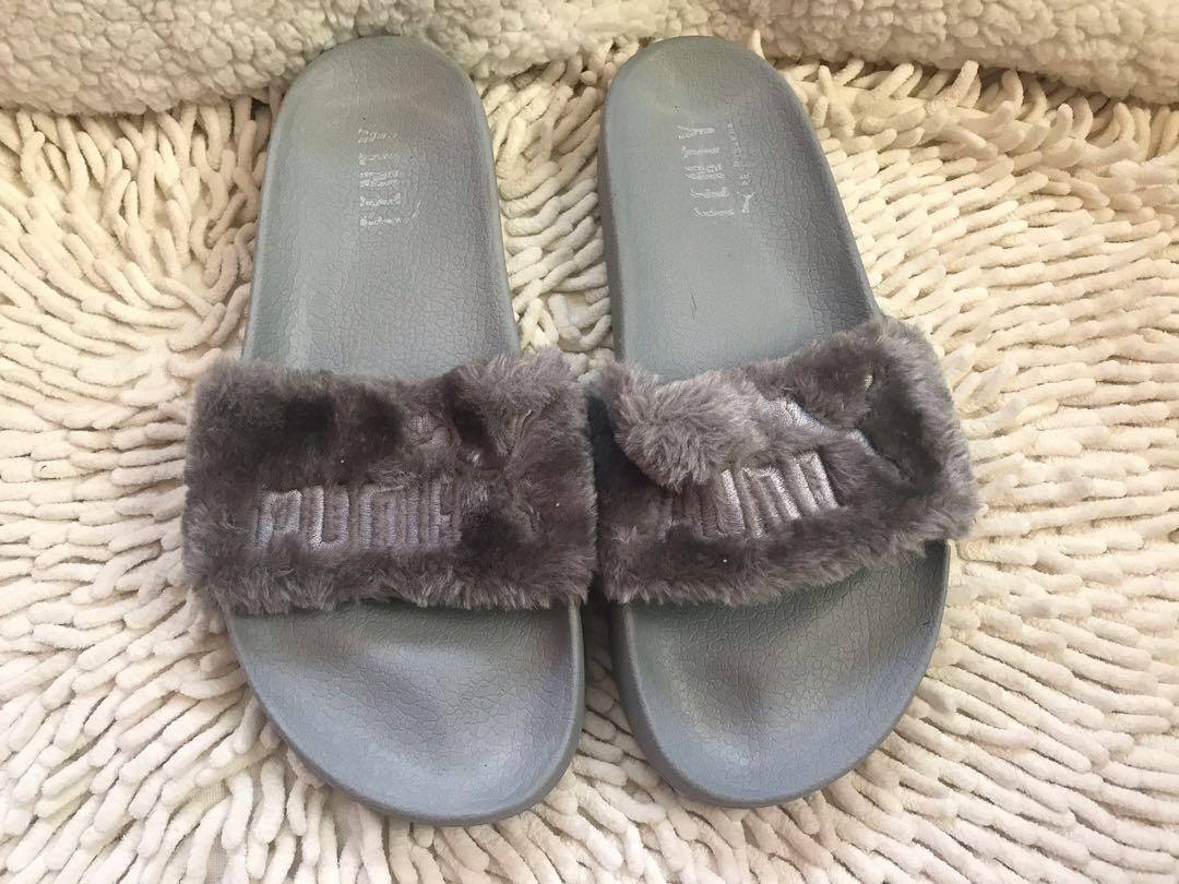 On sale Puma Fenty gray slippers Women s Fashion Footwear Slippers and slides on Carousell
