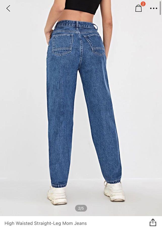 High waisted straight leg mom jeans clearance