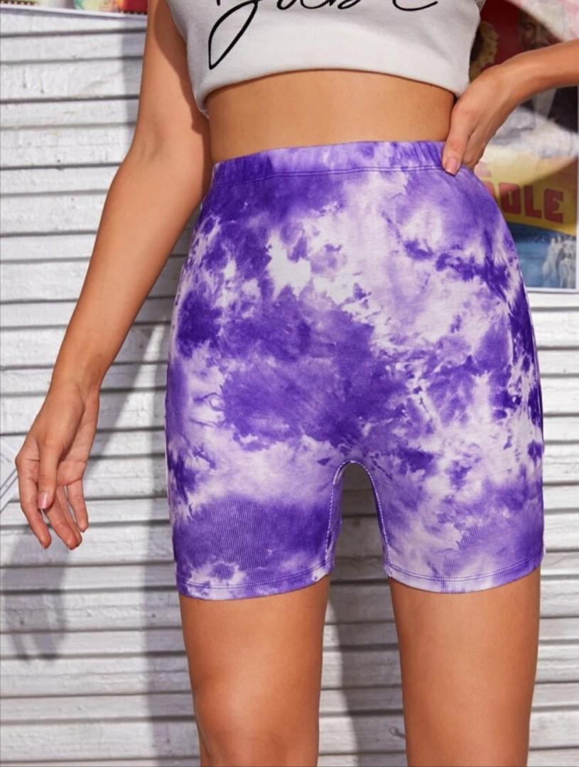 SHEIN TYE DYE BIKER SHORTS, Women's 