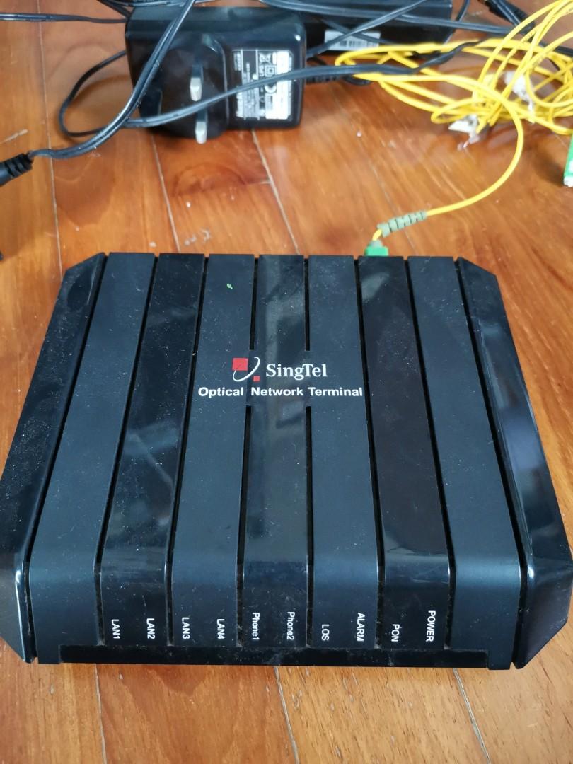 SingTel Aztech Router gateway & ZTE optical network terminal