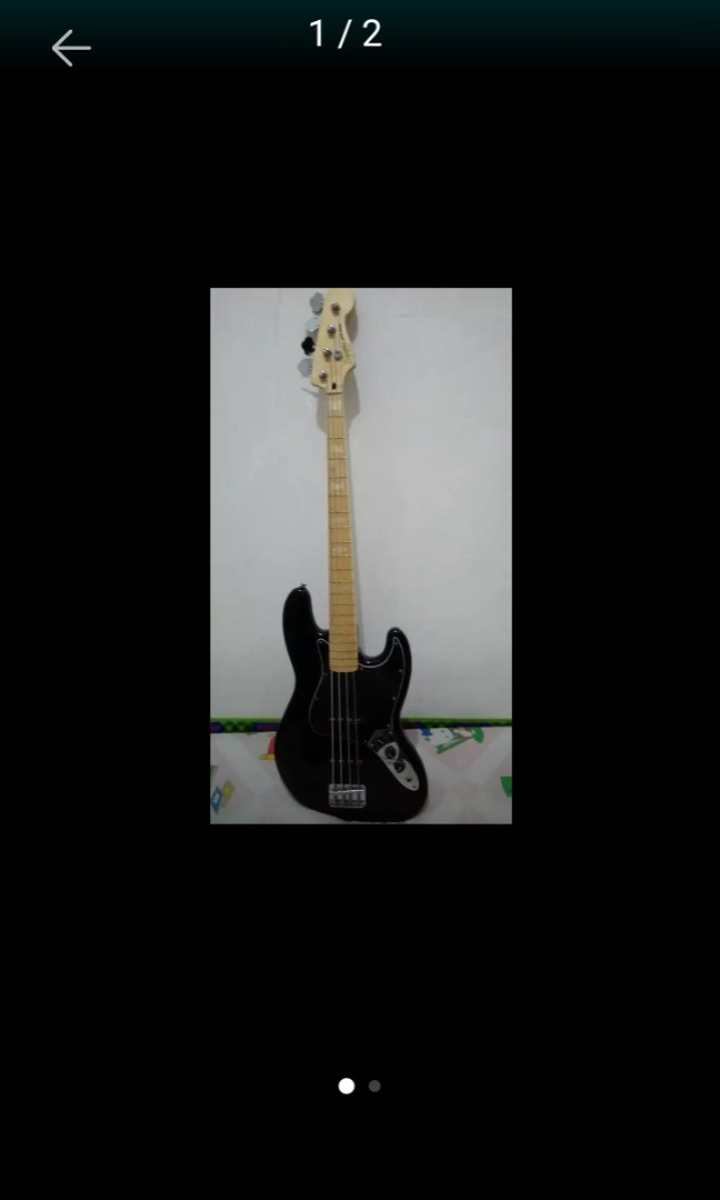Squire Jazz Bass 4 string all black ori bernomer seri lengkap dus dan